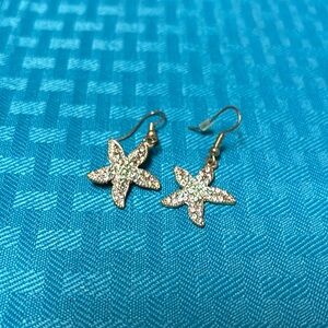 Starfish dangle earrings with cz